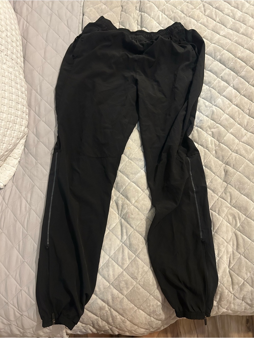 Women's Black Zip-Detail Jogger Pants